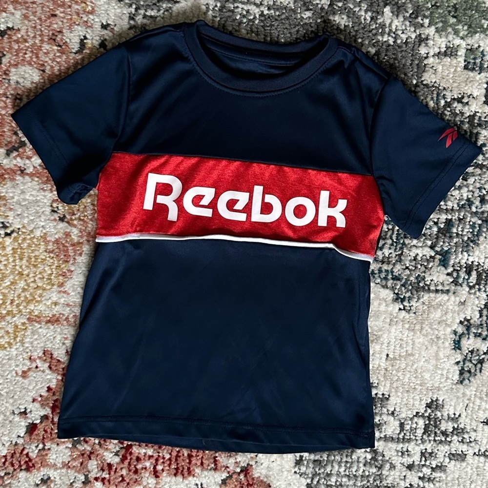 Reebok Kids Navy and Red Swim Rashguard